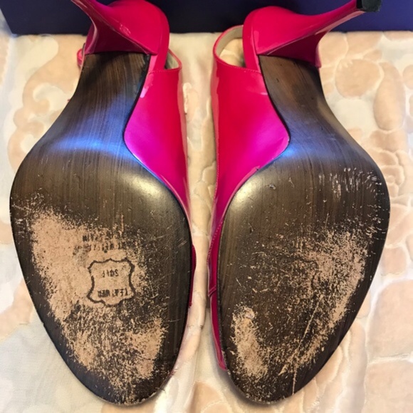Stuart Weitzman Slingback Hot Pink 4" Heels Size 37/7 - Picture 8 of 8
